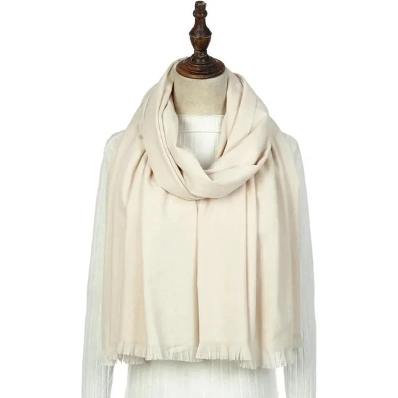 Swat Pany Scarf For Women Winter Pashmina Shawls  For Women Wedding Shawls-Cream - Picture 2 of 6